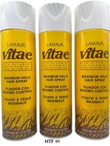 Lot Of 3 Lamaur Vitae Vita E Maximum Hold Hairspray Hair Spray 12 oz Ea. VOC 80% - £109.41 GBP