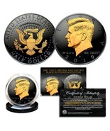 2019 Black RUTHENIUM JFK Half Dollar U.S. Coin 2-SIDED 24K Gold (P-MINT) - $18.66