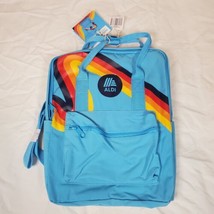 Aldi Backpack Padded Laptop Pocket light Blue Stripes Rainbow Logo New NWT - $19.99