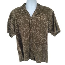 Patagonia Men&#39;s Size L Organic Cotton Hawaiian Shirt Brown Floral  - £54.45 GBP