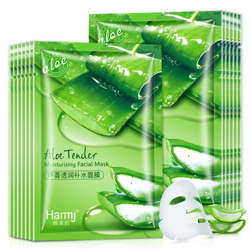 Mascarilla Facial de Aloe Vera Natural, 10 piezas, cuidado de la piel, hidratant - £23.92 GBP