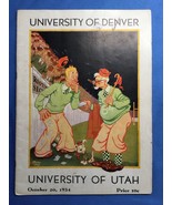 1934 NCAA Football Program UNIV OF UTAH VS UNIV OF DENVER - $96.11 CAD