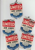Lot of 5+ Mayfairstamps Baggage Label United Airlines Main Line Airway Decal - £11.68 GBP