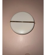 Vintage White Round Stone Nail File In Plastic Case With Gold Accents - $27.28 CAD