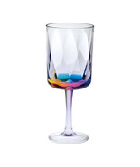 Set of Four Clear and Rainbow Geometric Acrylic Stemmed All Purpose Wine... - $1,599.41 MXN