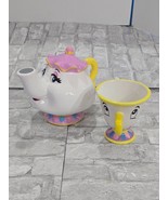 Disney Beauty and the Beast Set Lot Mrs. Potts Teapot Ceramic Coin Bank ... - €34,49 EUR