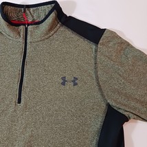 Under Armour Men's M Green & Black 1/4 Zip Pullover Sweatshirt Loose Coldgear image 4