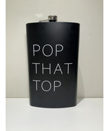 POP THAT TOP Black Stainless Steel 64 oz Flask great  Parties &amp; Bar Hopp... - $24.74