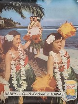VINTAGE LIBBY&#39;S Hawaiian Slice Pineapple Advertising Poster (Original) 20&quot;x26&quot; - £56.04 GBP