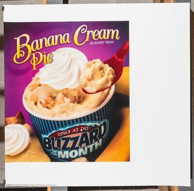 Primary image for Dairy Queen Promotional Poster For Backlit Menu Sign Banana Cream Pie
