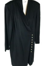 Vtg Dress All That Jazz Black Button accents LBD Retro Knit 13/14 USA Cl... - £31.21 GBP