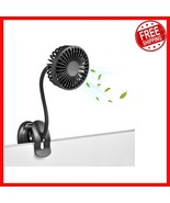 Rechargeable USB Mini Desk Fan - Flexible Neck &amp; 3 Speed Settings for Co... - $645.29 MXN