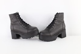 Vintage Y2K Grunge Goth EDM Womens Size 7 Side Zip Chunky Platform Boots... - £126.28 GBP