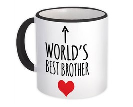 Worlds Best BROTHER : Gift Mug Heart Love Family Work Christmas Birthday - £12.57 GBP