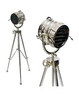 Nautical Searchlight Steel Spotlight Floor Lamp Tripod Stand Home Decor - £487.66 GBP