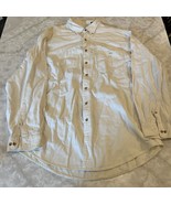 Lands End Button Up Shirt Mens XL Tall 17-17 1/2 White Heavyweight 100% ... - $18.40