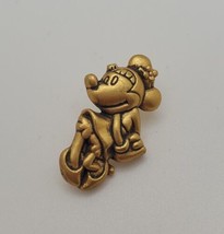 Minnie Mouse Goldtone Dimensional Lapel Hat Pin Tie Tack Disney - £19.56 GBP