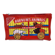 Vintage Nabisco Barnum&#39;s Animal Crackers Red Pencil Case Zippered School Pouch - £18.59 GBP