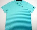 Nike Shirt Mens XL Green Golf Polo Stripe Short Sleeve Dri-Fit Bella Col... - £14.16 GBP