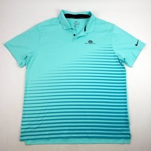 Nike Shirt Mens XL Green Golf Polo Stripe Short Sleeve Dri-Fit Bella Col... - £13.85 GBP