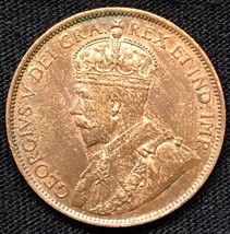 1913 Canda One Cent 1c King George V Coin Condition Uncirculated Red - £15.03 GBP