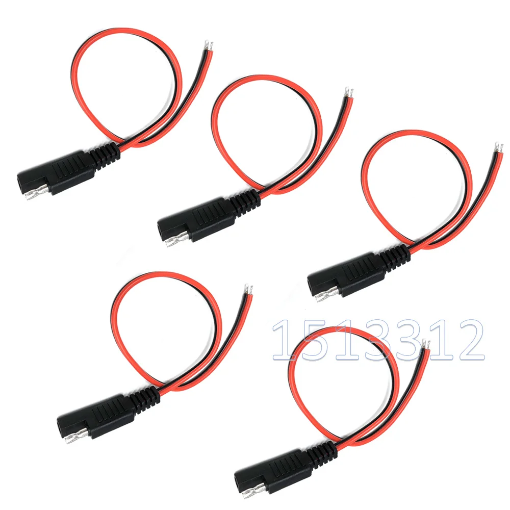 DIY 5 PCS SAE Power Automotive Extension Cable 18AWG 30CM 2 Pin with SAE Connect - £102.65 GBP