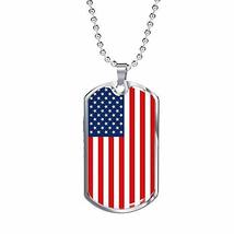 Unique Gifts Store American Flag v1 - Luxury Dog Tag Necklace - $39.95