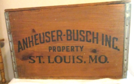 Budweiser Wood Beer Crate Box Checkers Lid Anheuser-Busch Since 1876 W-C... - $166.75