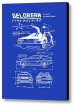 Back To The Future Delorean Time Machine Flux Capacitor Framed Blueprint... - £14.36 GBP