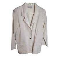 Vintage Lisa Joseph Women Flax Sport Coat Blazer White Medium Pockets On... - $8.84