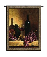 59x53 WINE BOTTLE Vineyard Grapes Fruit Still Life Tapestry Wall Hanging - £193.82 GBP