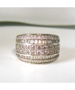 Vintage Signed FZN 925 Sterling Silver CZ Ring Size 8.5 - £42.83 GBP