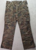 Old Navy Cargo Pants Men 38x32 Green Camo Print 100% Cotton Flat Front High Rise - £27.83 GBP