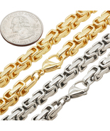 316L Stainless Steel 14k Yellow GP 6mm Byzantine Chain Necklace Bracelet... - $19.99+