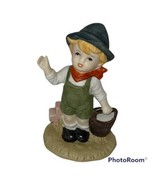 Vintage Figurine Little Boy Water Pail Bucket Eckerd&#39;s Collectible Rare HTF - $12.84