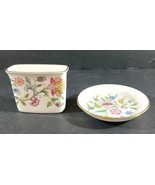 HADDON HALL Minton Bone China Cigarette Toothpick Holder Ashtray Trinket... - $41.69 CAD