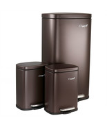 Elama 3 Piece 8 Gallon and 1.3 Gallon Stainless Steel Step Trash Bin Com... - €99,14 EUR