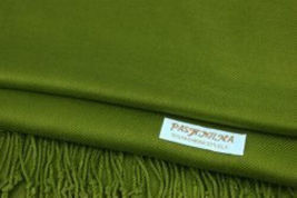 Olive Green Pashmina Womens Solid 78x28 Silky Shawl Wrap Wool Feel Blend Scarf - £14.37 GBP