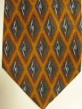 NEW JZ Richards Gold With Gray Diamonds 3.75-Inch Silk Tie Handmade USA - £21.22 GBP
