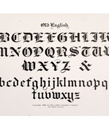 Old English Font Example 1899 Victorian Craft Supply Art Drawing Ephemer... - $376.77 MXN