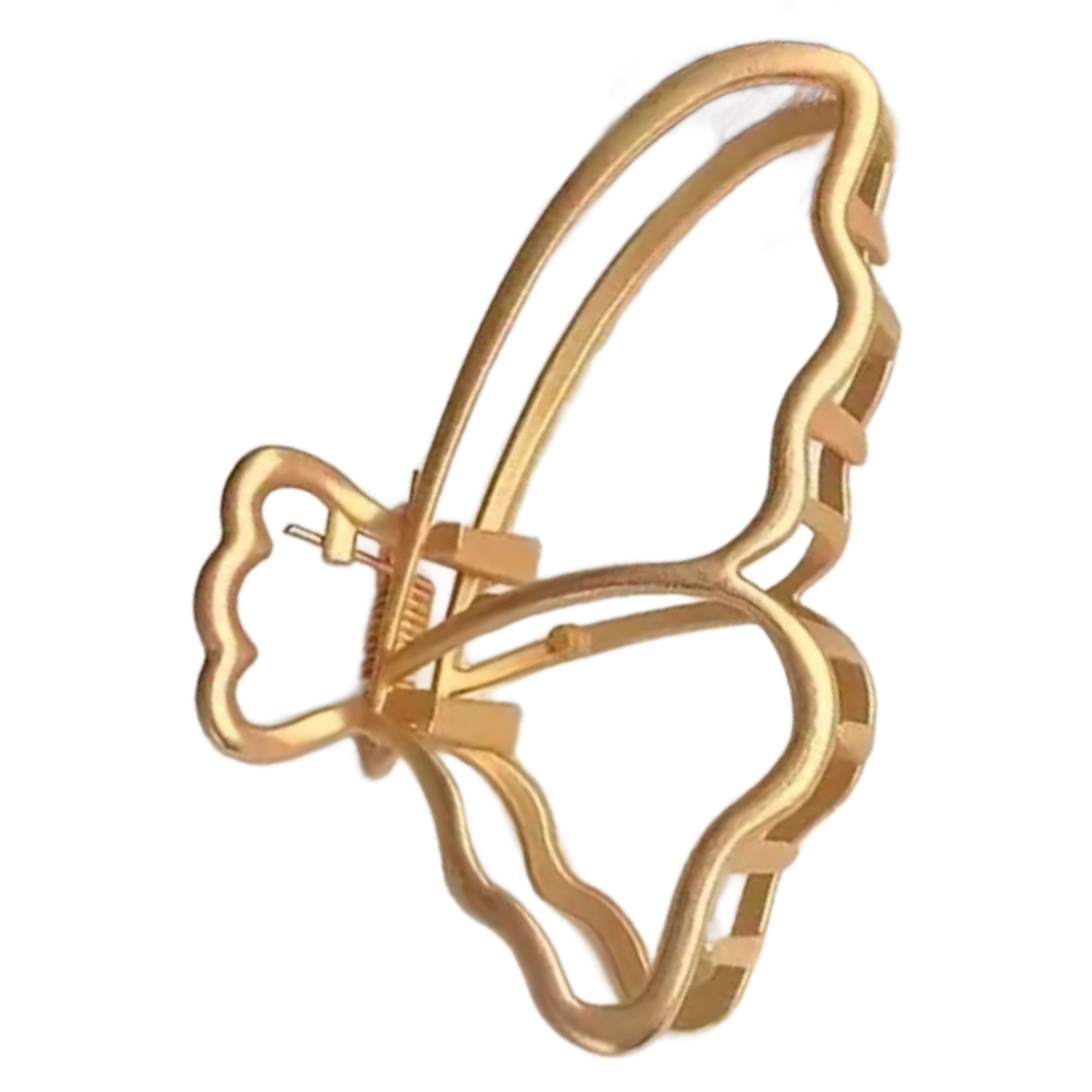 Butterfly Hollow Golden Metallic Shark Hair Claw Clip 4.1&quot; New Accessory - $8.00