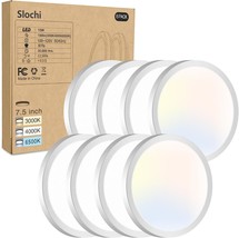 8Pack Led Flush Mount Ceiling Light Fixture, 3000K-4000K-6500K &amp; 100W Equivalent - $96.99