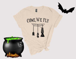 Come We Fly Tee - Halloween tee - Witches Brooms - £19.54 GBP+