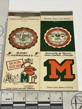 Lot Of 2 Matchbook Cover  University Of Miami   Coral Gables, FL  gmg - £11.68 GBP