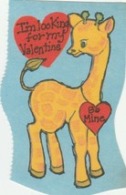 Vintage Valentine Card Giraffe I&#39;m Looking for My Valentine 1970&#39;s Unused - £4.64 GBP