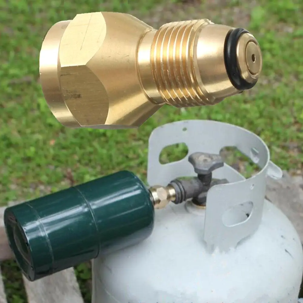 Outdoor Propane Refill Brass Adapter LP Gas 1 Lb Cylinder Tank Coupler Connector - £12.11 GBP