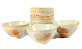 8 Very Old Chinese Soup Rice Bowls Luster Finish Mums Restaurant Style - £14.70 GBP