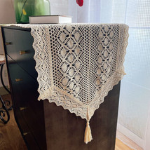 Vintage Table Runners 17&quot;x82&quot; Farmhouse Crochet Country Rustic Lace Tablecloth - £22.80 GBP