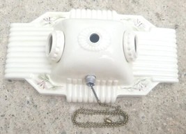 Vintage Lighting 1920s 2-Bulb  Porcelain Ceiling Mounted Pull Chain Tested - £27.99 GBP