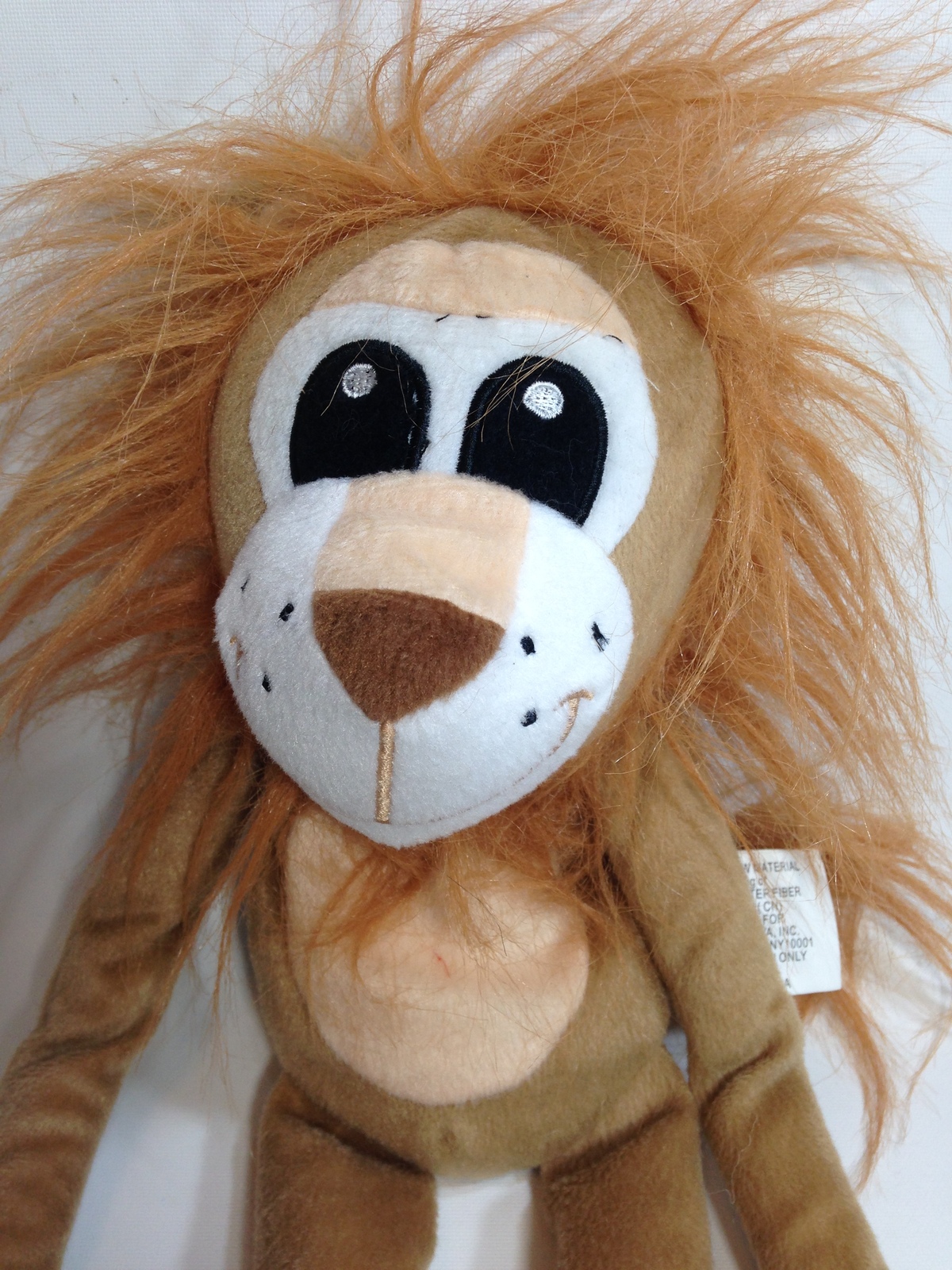 Idea Nuova Plush Lion Brown Soft Floppy Stuffed Animal Long Legs Embroidered 15" - £17.34 GBP